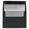 JAM Paper A7 Black Linen Silver Foil Lined Invitation Envelopes